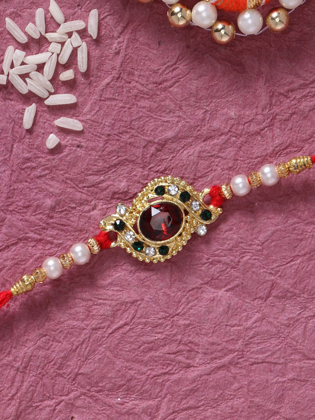 

LIVE EVIL Men Multicolored Gold Plated Jaipuri Beaded Thread Rakhi, Multi