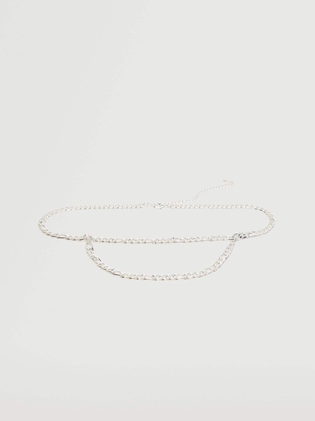 

MANGO Women Silver-Toned Linked Chain Style Belt