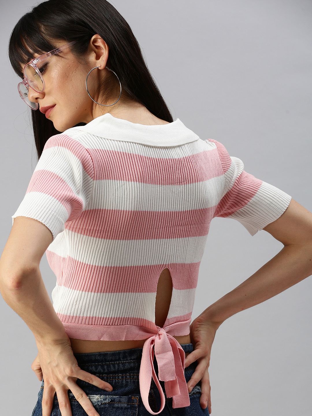 

SHOWOFF Peach-Coloured Striped Top