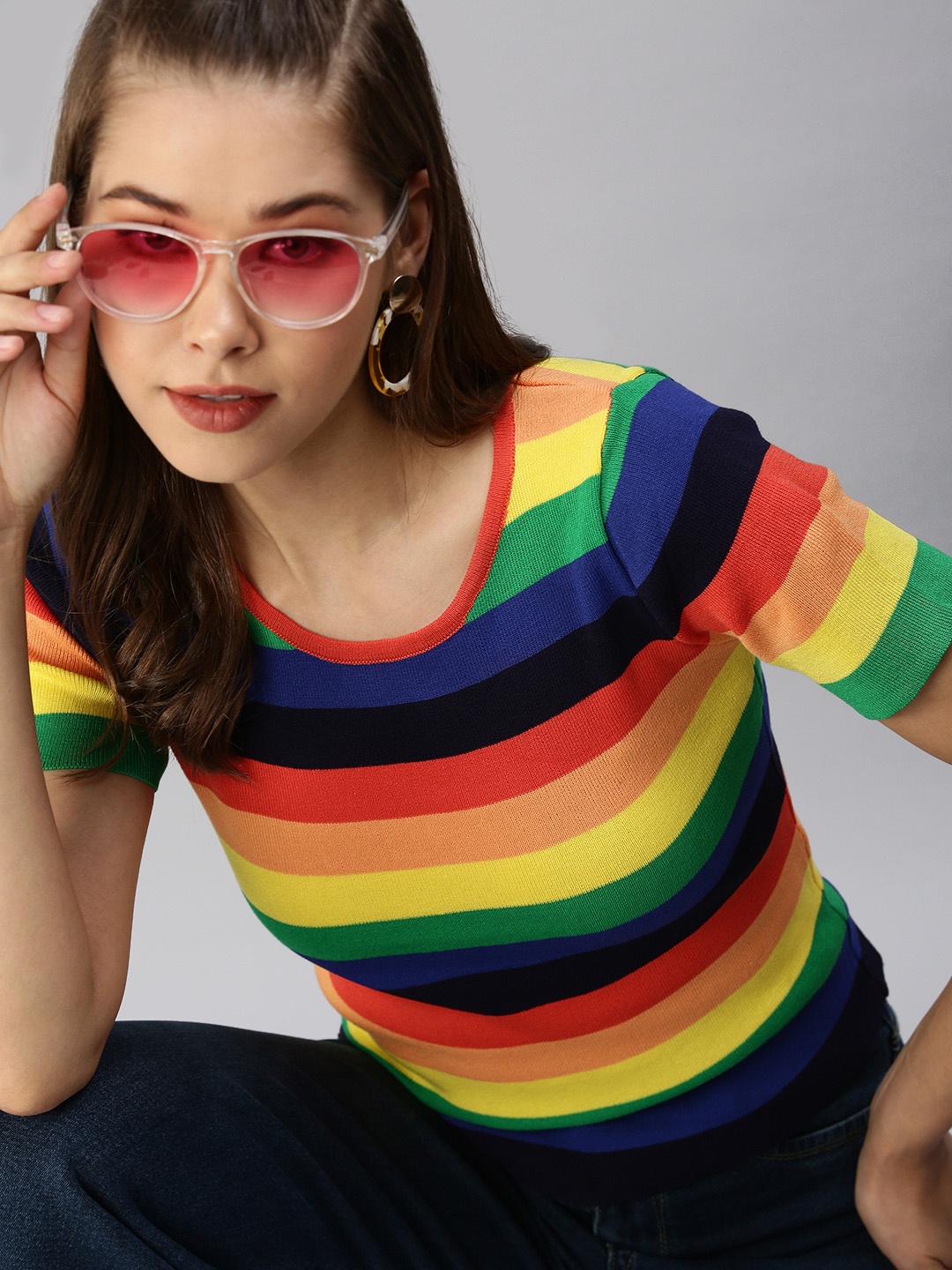 

SHOWOFF Multicoloured Striped Top, Multi