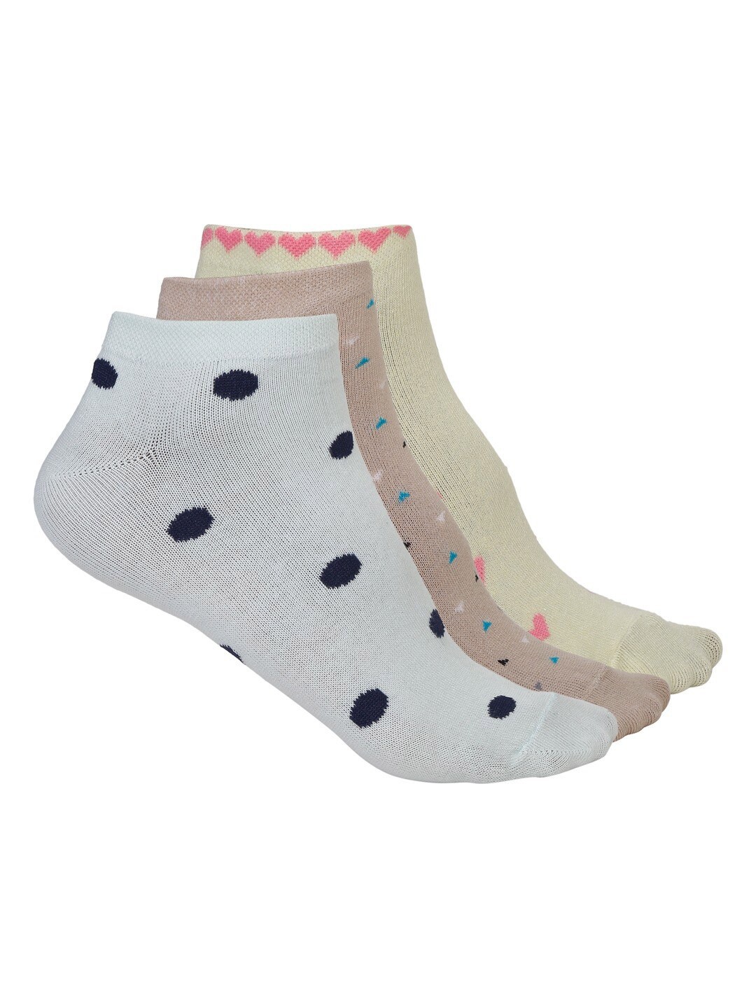 

VIMAL JONNEY Pack of 3 Ankle Length Cotton Socks, White