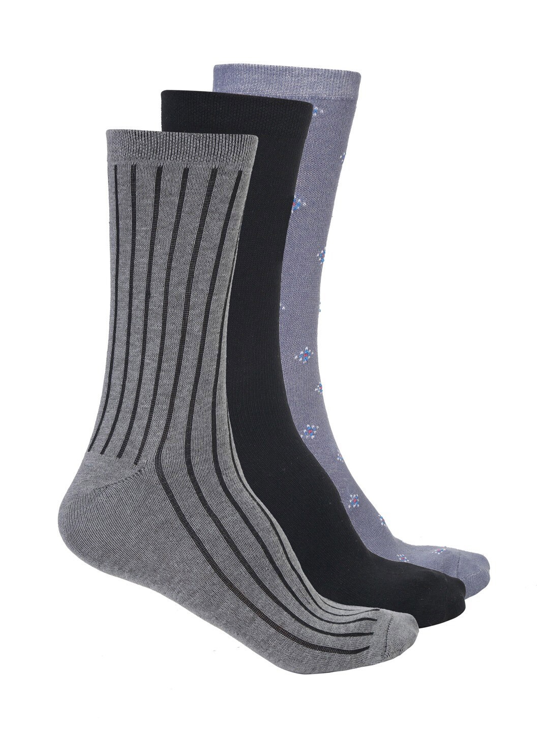 

VIMAL JONNEY Unisex Pack of 3 Calf Length Socks, Grey