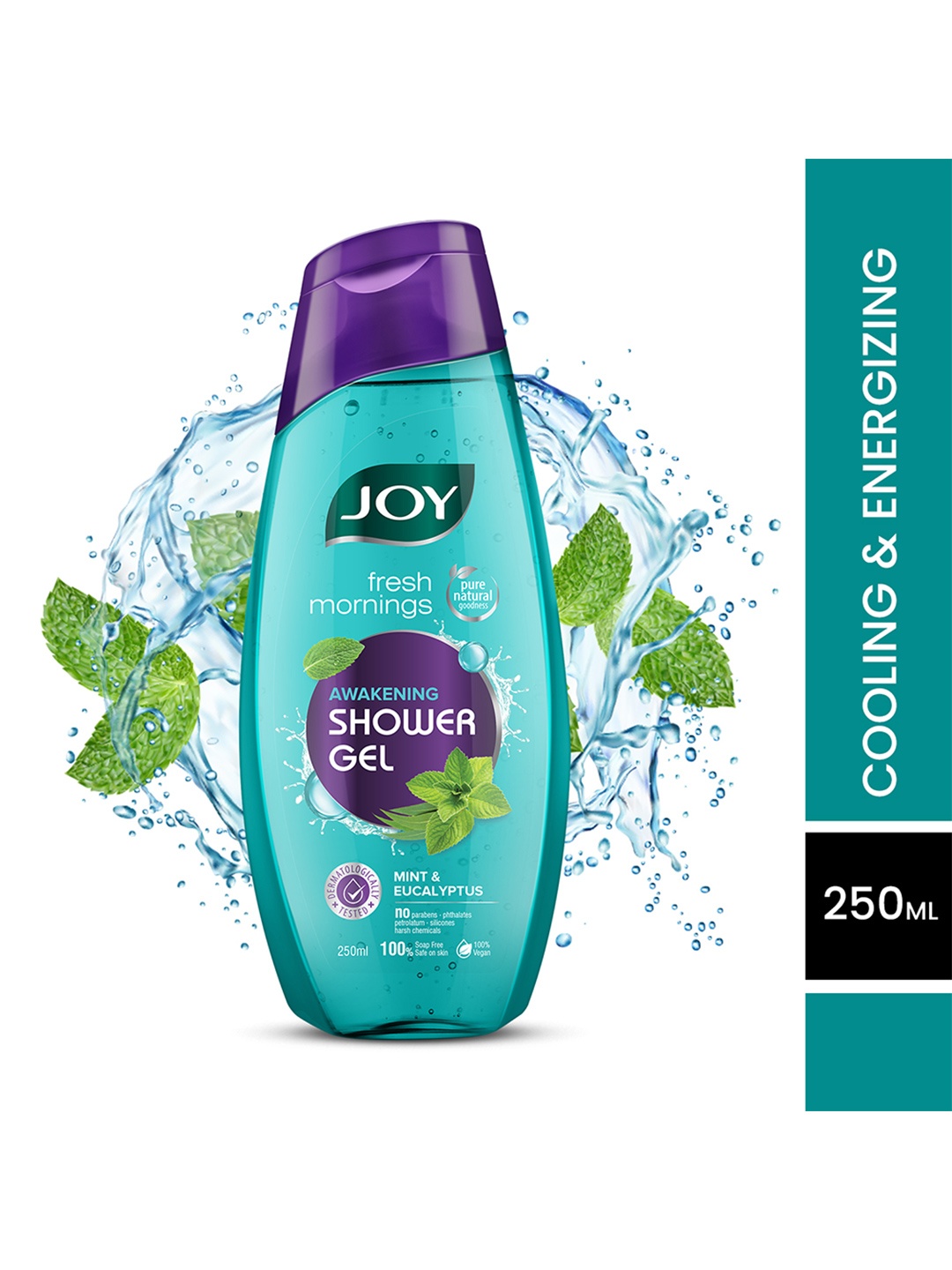 

JOY Cooling Mint Shower Gel Body Wash for Day Long Freshness - 250ml, Blue