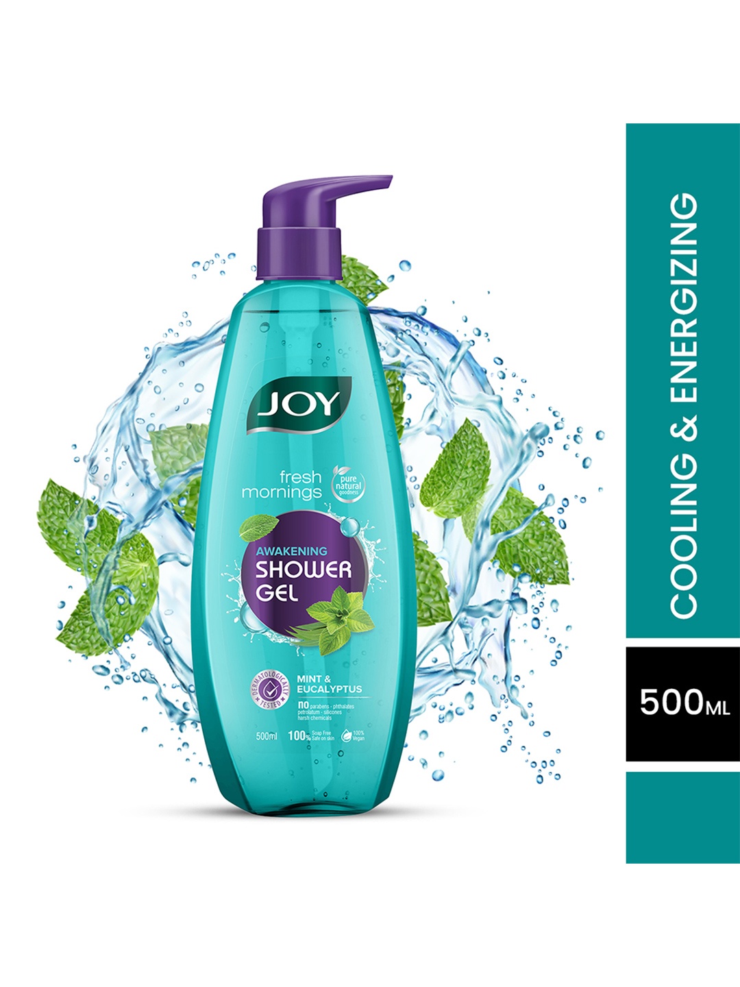 

Joy Cooling Mint Shower Gel Body Wash for Day Long Freshness - 500ml, Blue