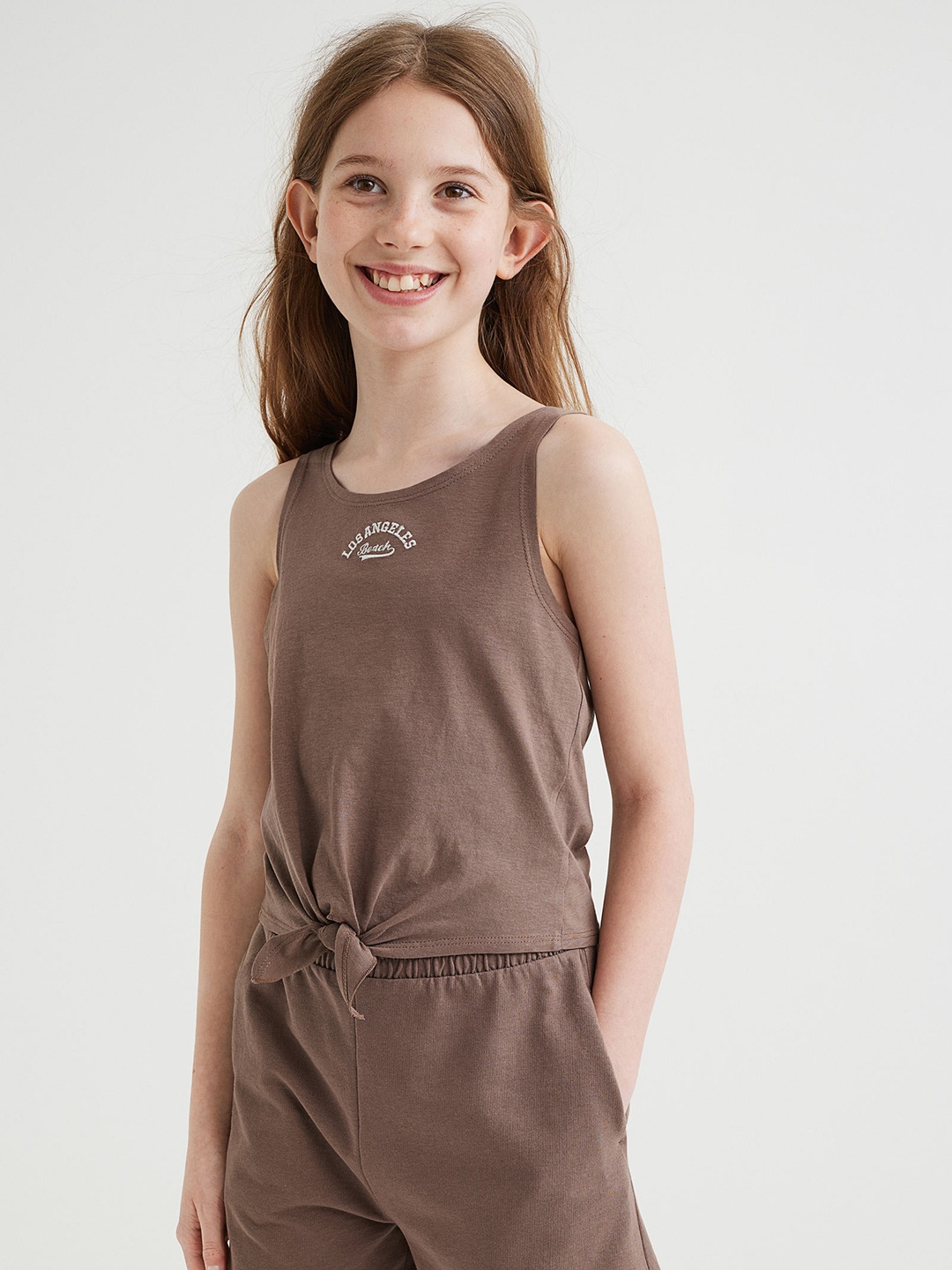 

H&M Girls 2 Piece Printed Set, Brown