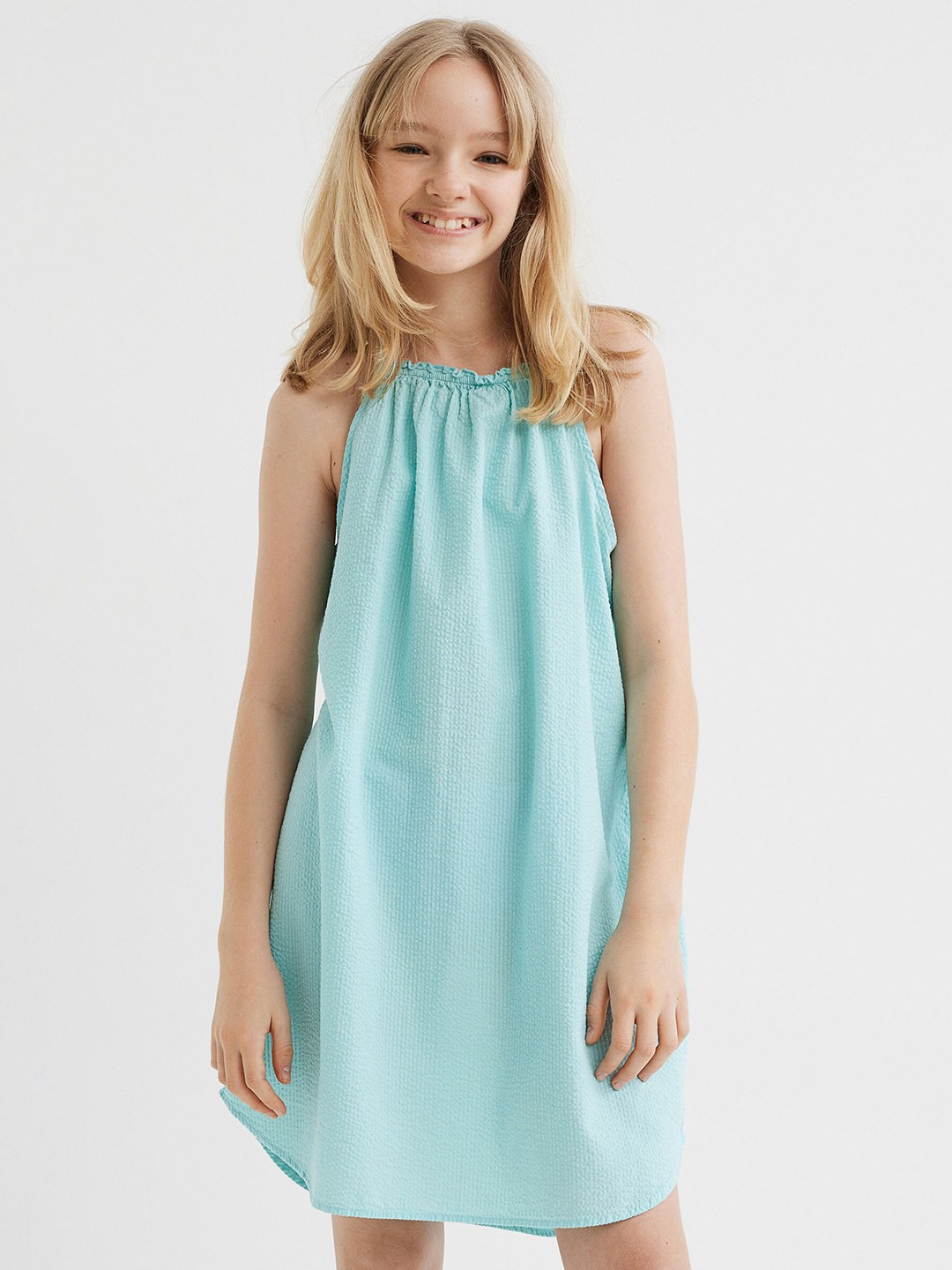 

H&M Girls Turquoise Blue & Black 2-Pack Seersucker Dresses