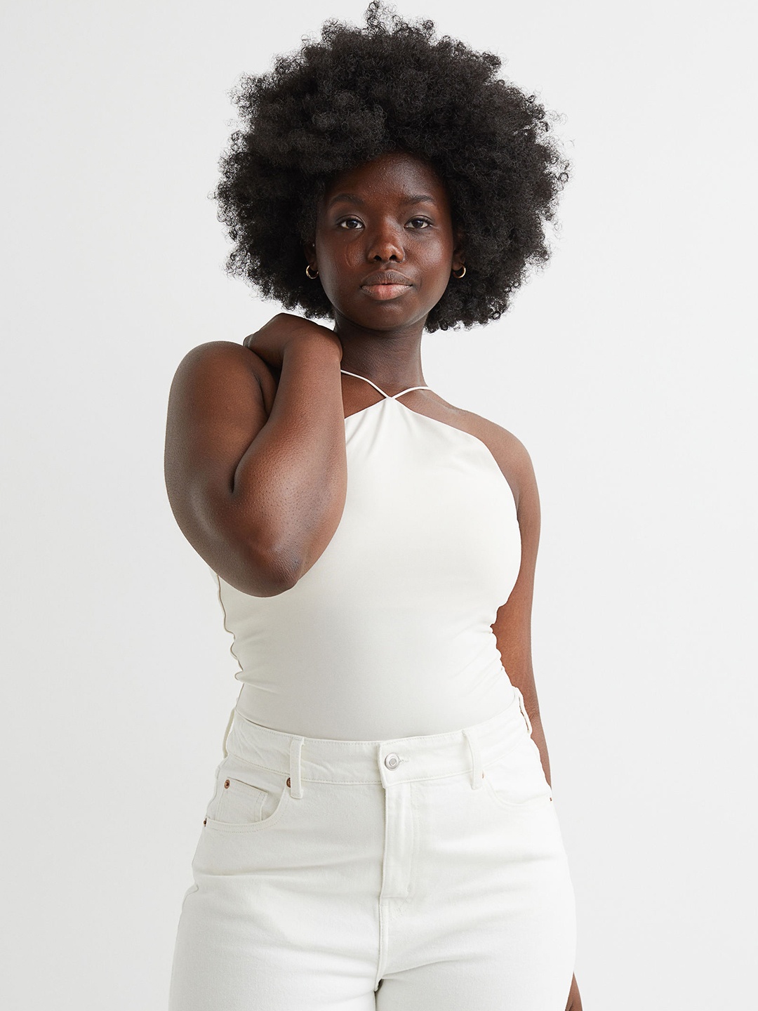 

H&M Women White Jersey Thong Body