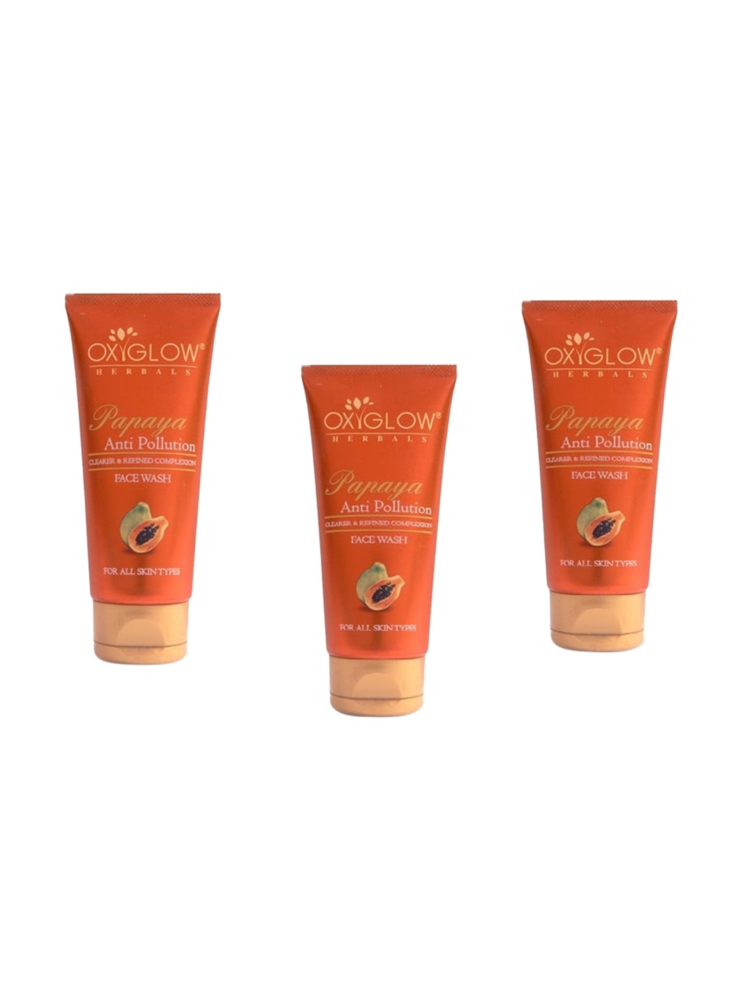 

Oxyglow Set of 3 Papaya Face Washes - 100ml each, Orange