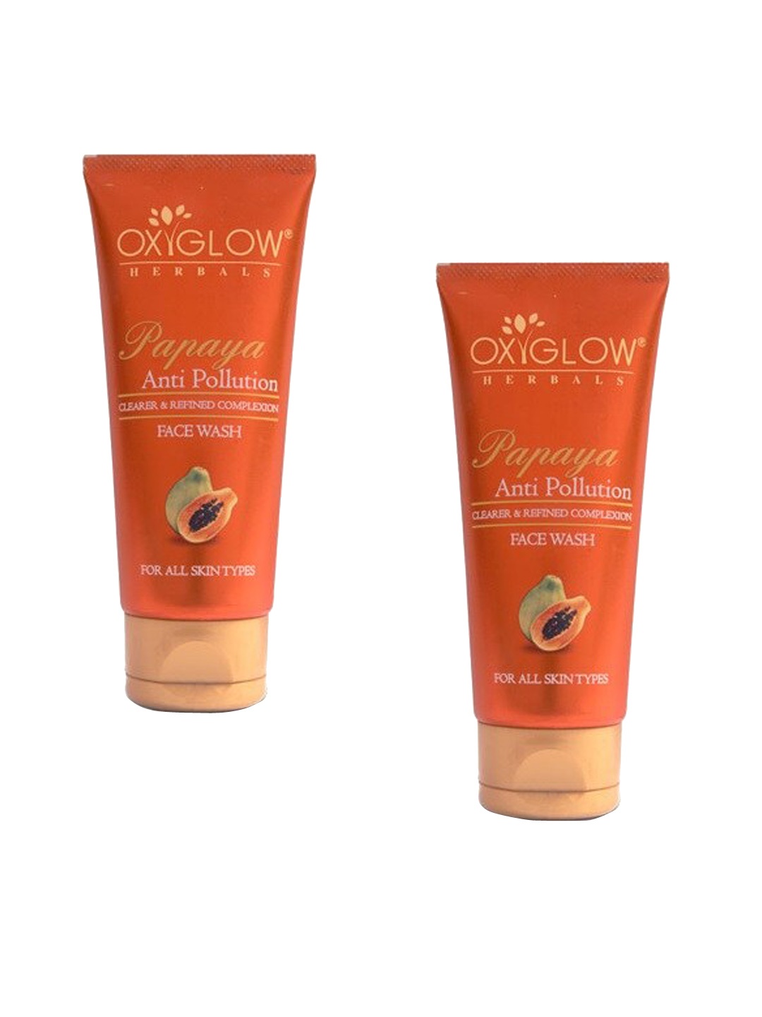 

Oxyglow Set of 2 Papaya Face Washes - 100ml each, Orange