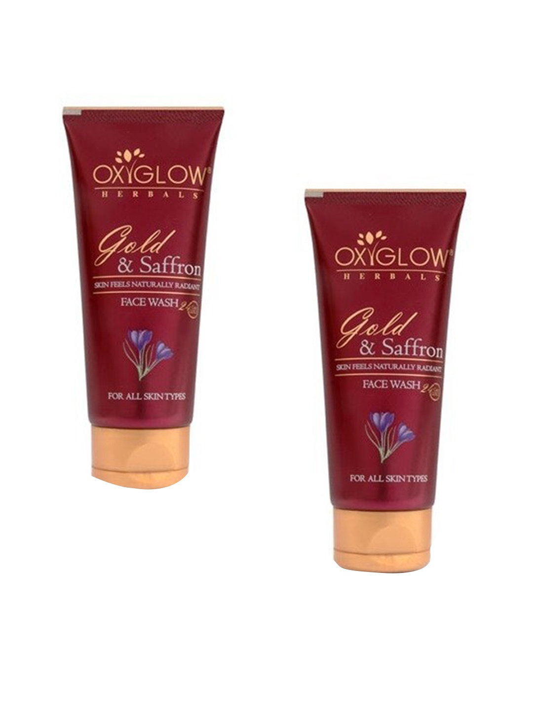 

Oxyglow Set of 2 Gold & Saffron Face Washes - 100ml each, Maroon