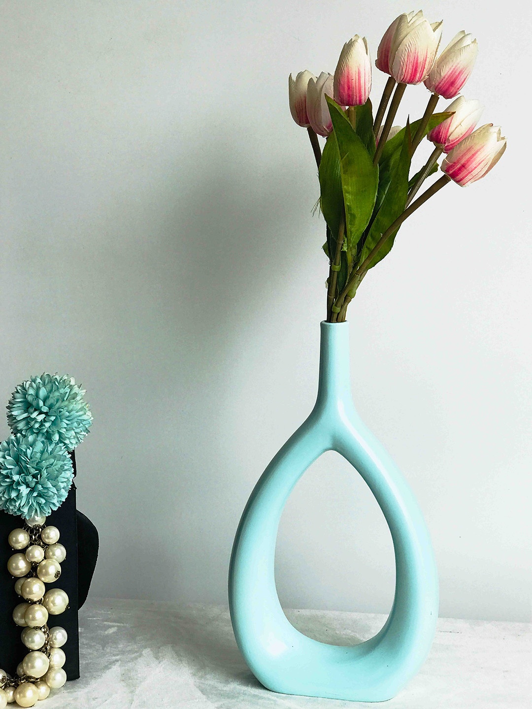 

Folkstorys Blue Handmade Hollow Ceramic Vase