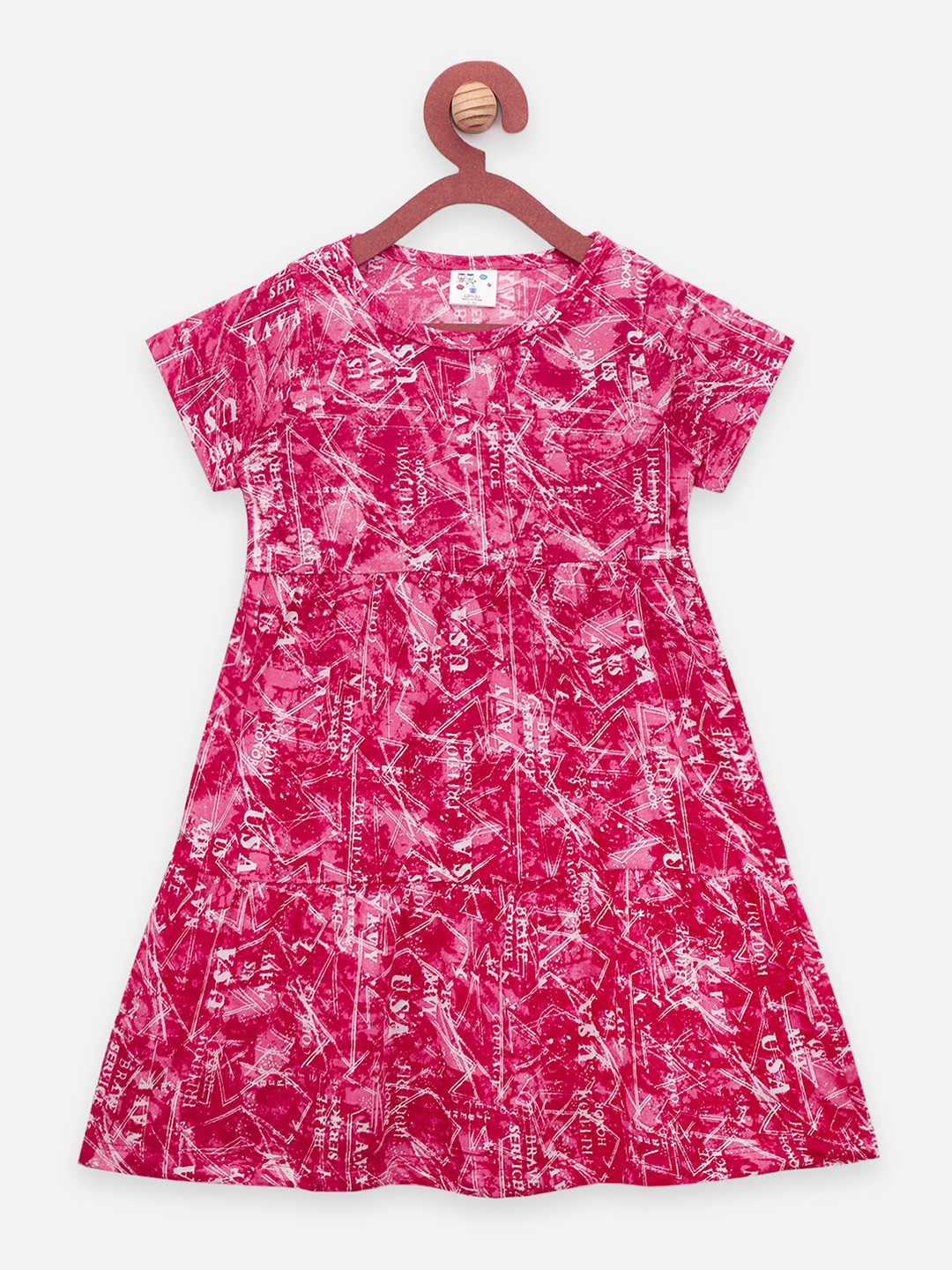 

LilPicks Pink Floral A-Line Dress