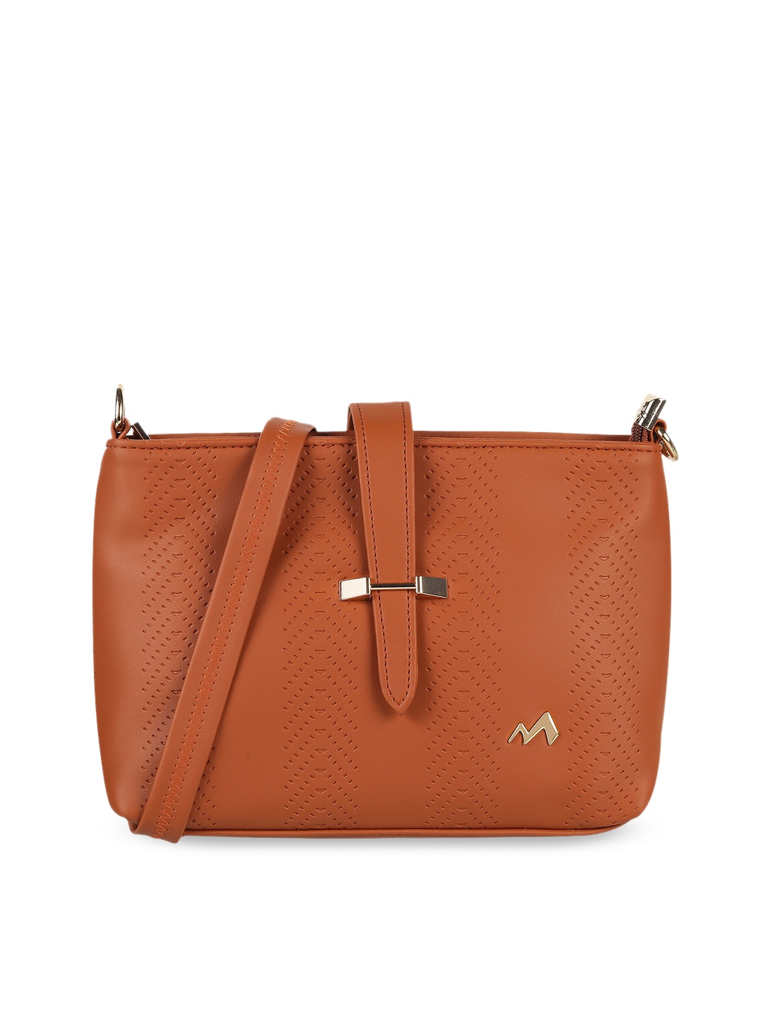 

Metro Tan Animal Textured PU Swagger Sling Bag with Cut Work