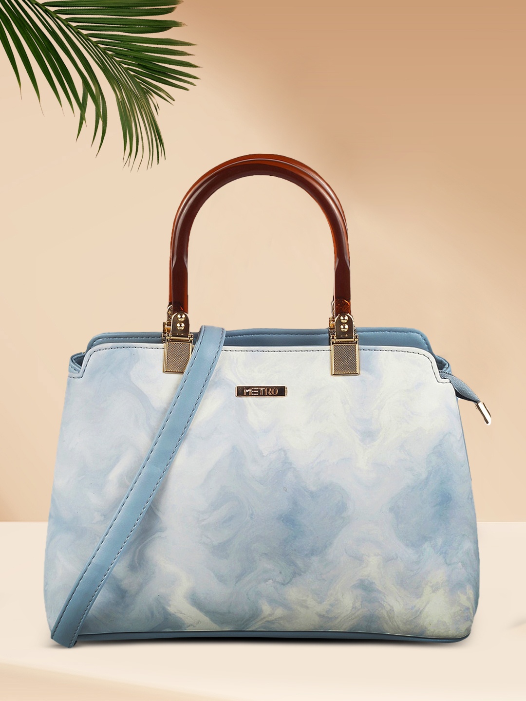 

Metro Blue Structured Handheld Bag
