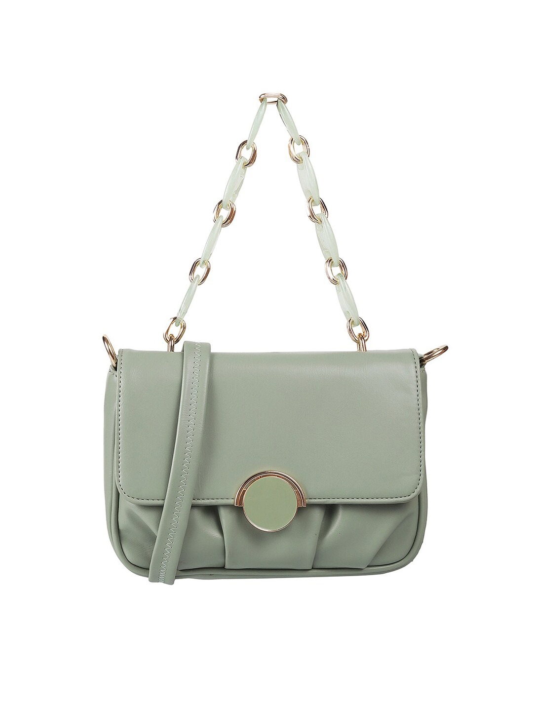 

Mochi Green Structured Sling Bag