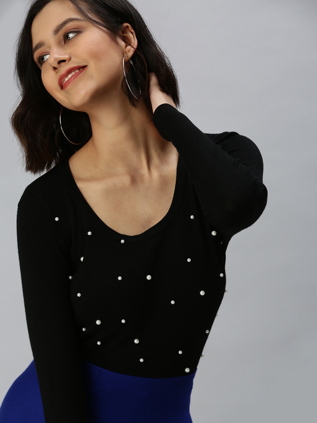 

SHOWOFF Black Embellished Top