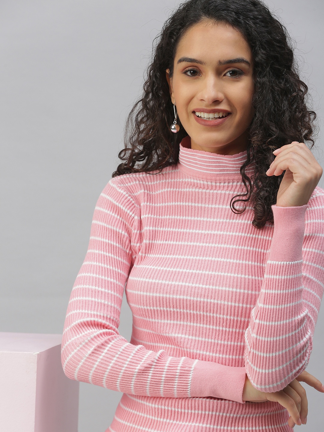 

SHOWOFF Pink & powder pink Striped Top