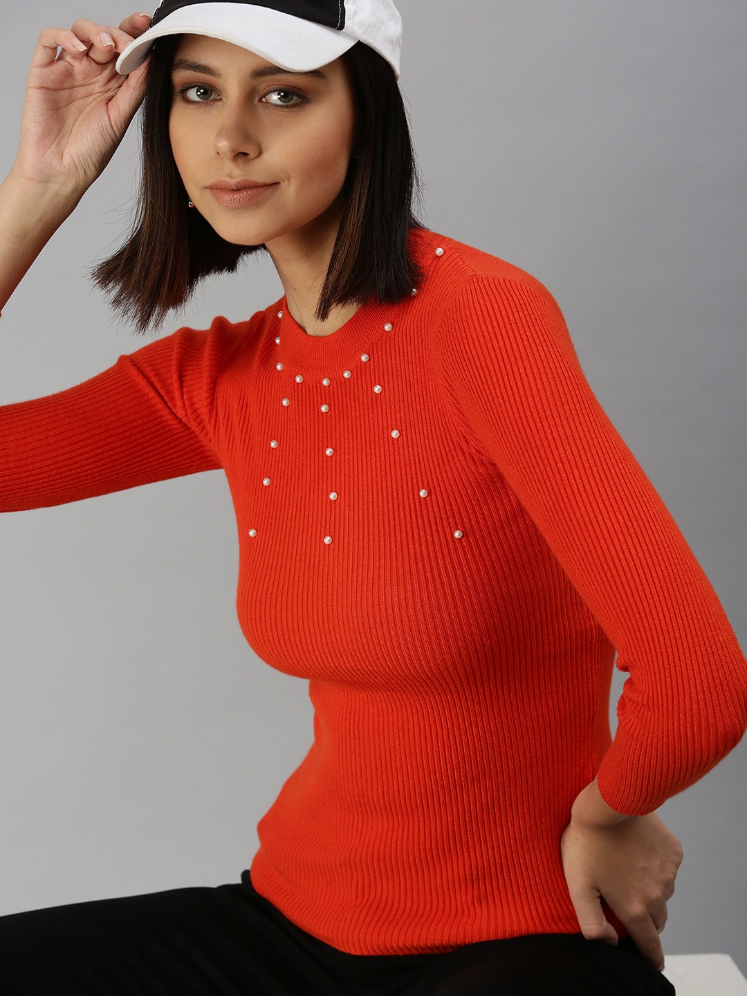 

SHOWOFF Orange Solid Top