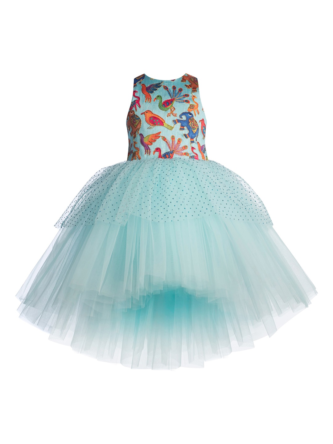 

Toy Balloon kids Blue Layered Net Dress