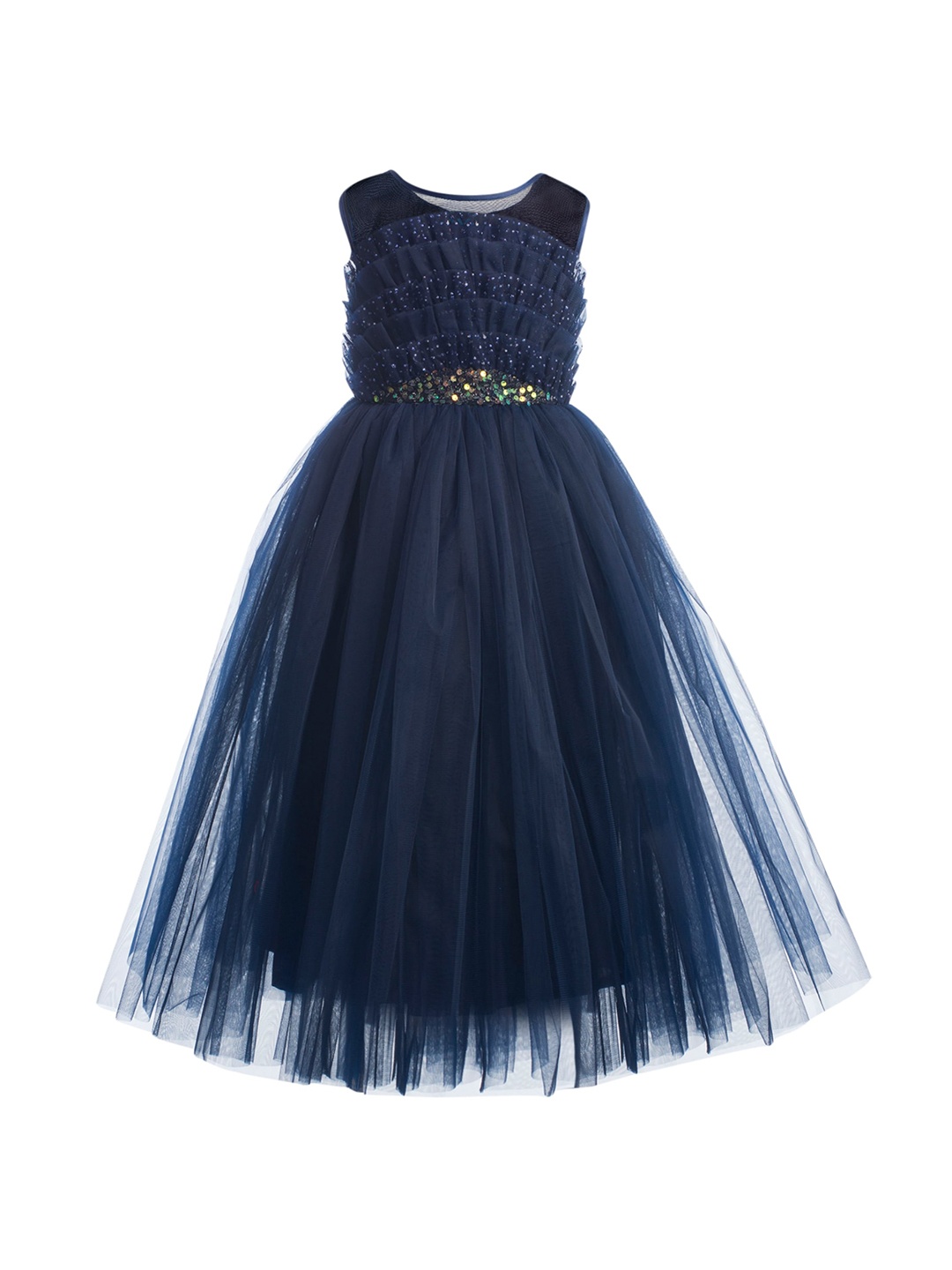 

Toy Balloon kids Blue Layered Net Maxi Dress