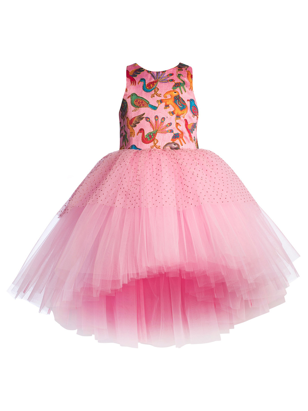 

Toy Balloon kids Pink Layered Net Dress