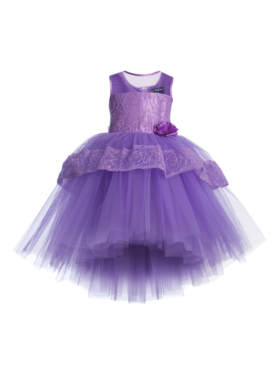 

Toy Balloon kids Lavender Layered Net Dress