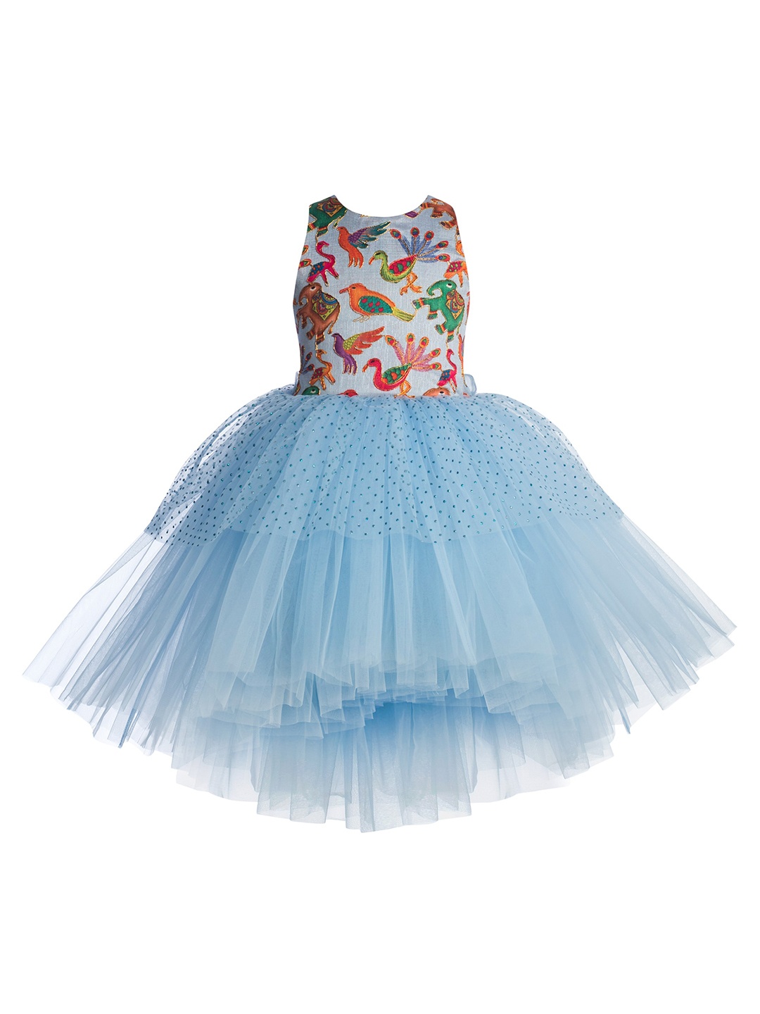 

Toy Balloon kids Blue Layered Net Maxi Dress