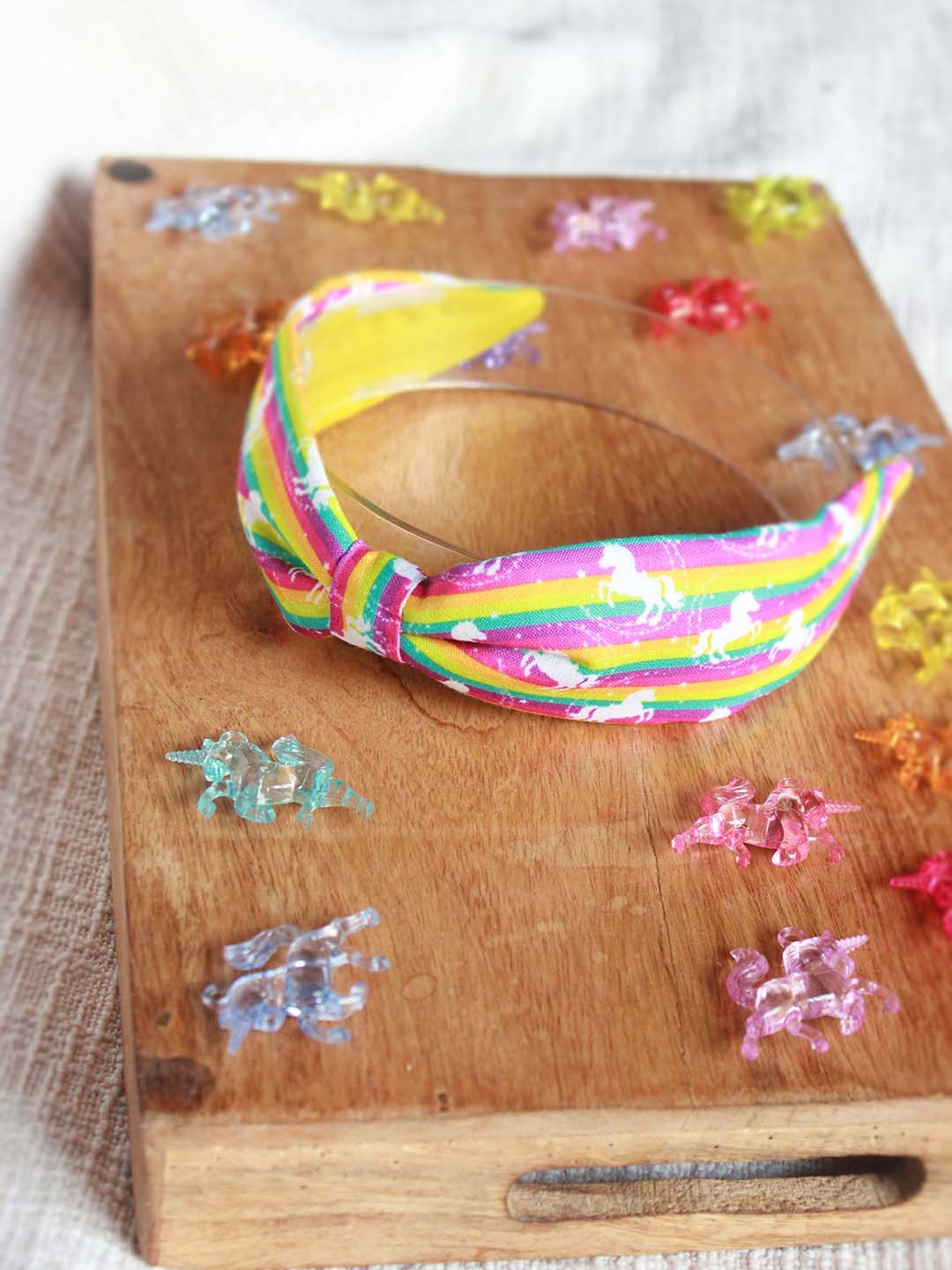 

Choko Girls Pink Unicorn Printed Turban Headband