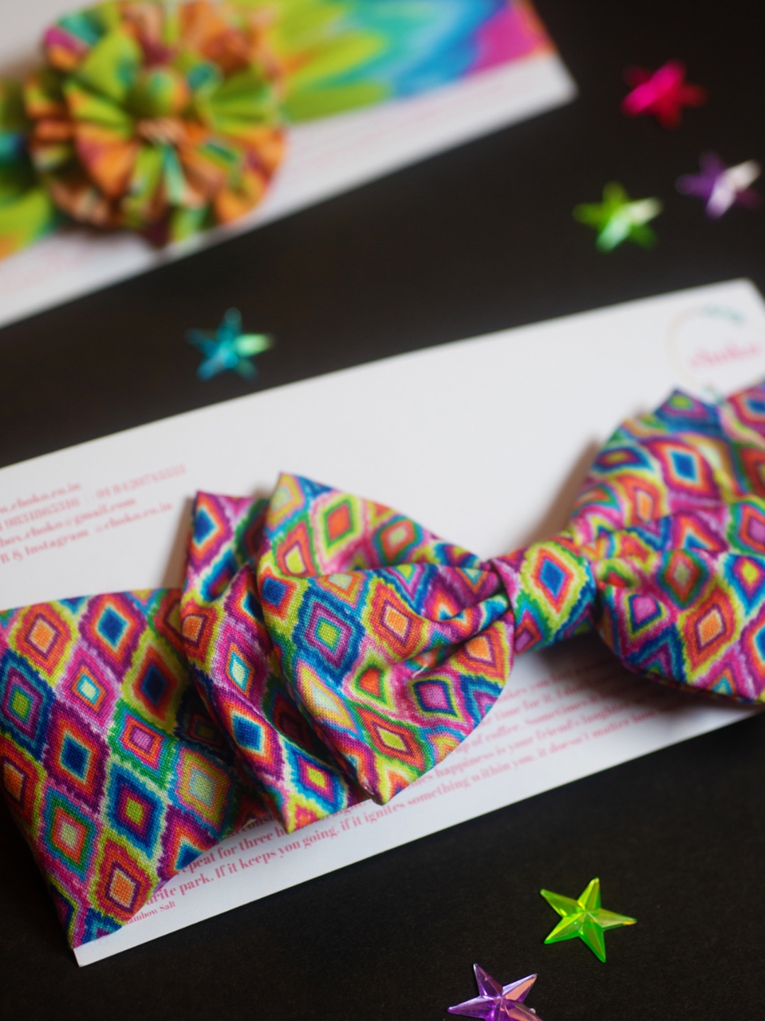

Choko Girls Multicoloured Set of 2 Printed Bow Hairbands, Multi