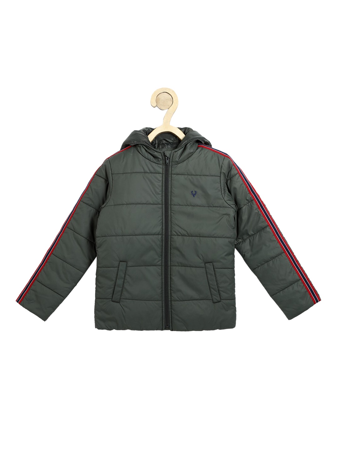 

Allen Solly Junior Boys Olive Green Padded Jacket with Patchwork