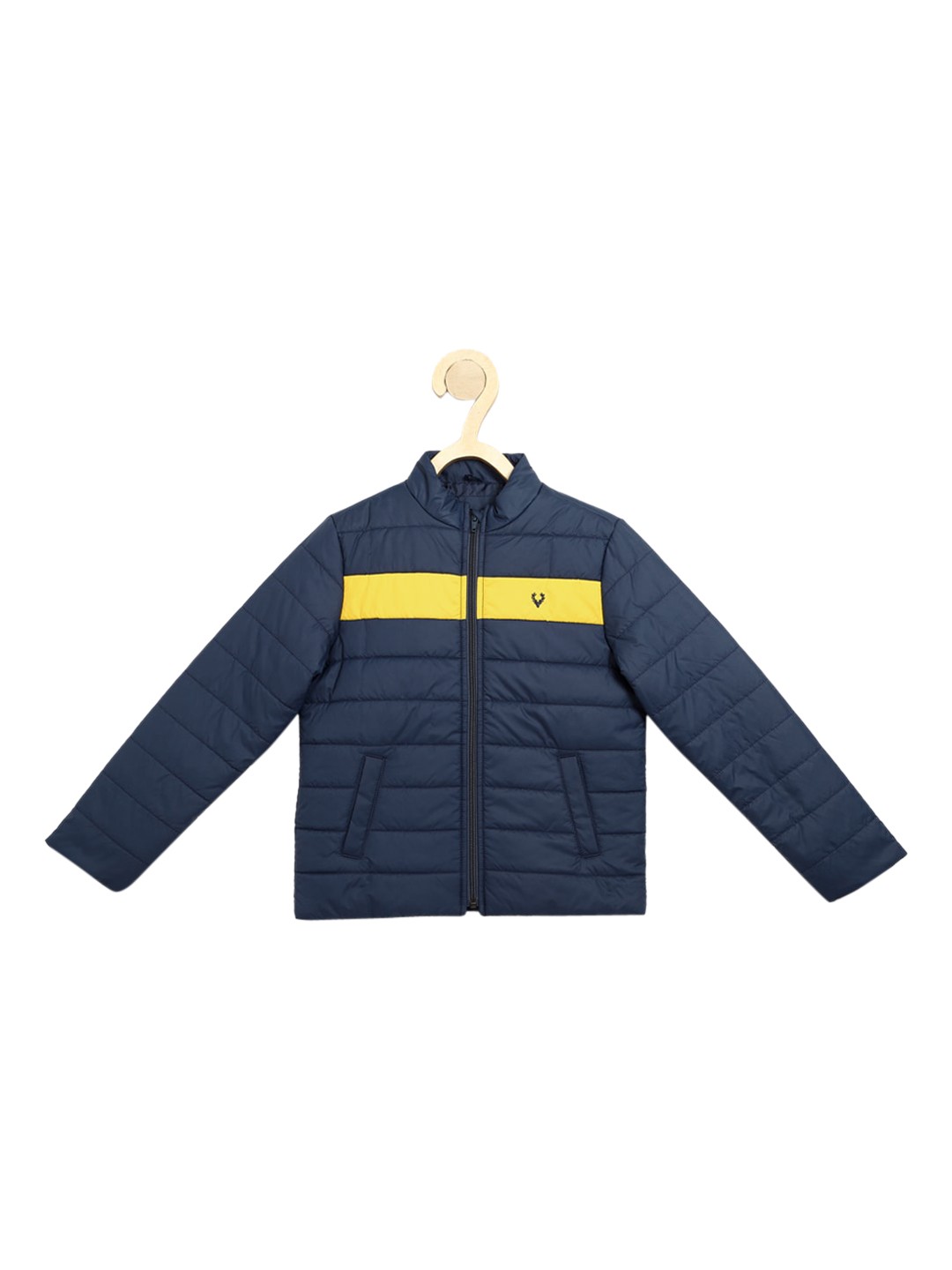

Allen Solly Junior Boys Navy Blue Colourblocked Padded Jacket