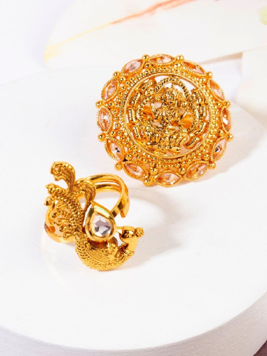 

AccessHer Women Gold-Plated Set Of 2 Ethnic Ring