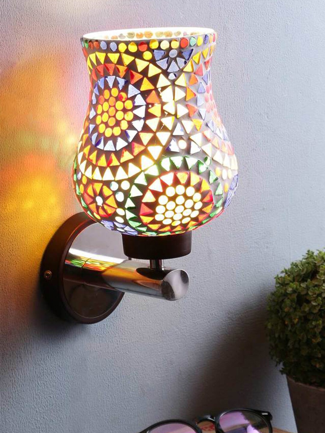 

Devansh Multicoloured Mosaic Glass Wall Mounted Lamp, Multi