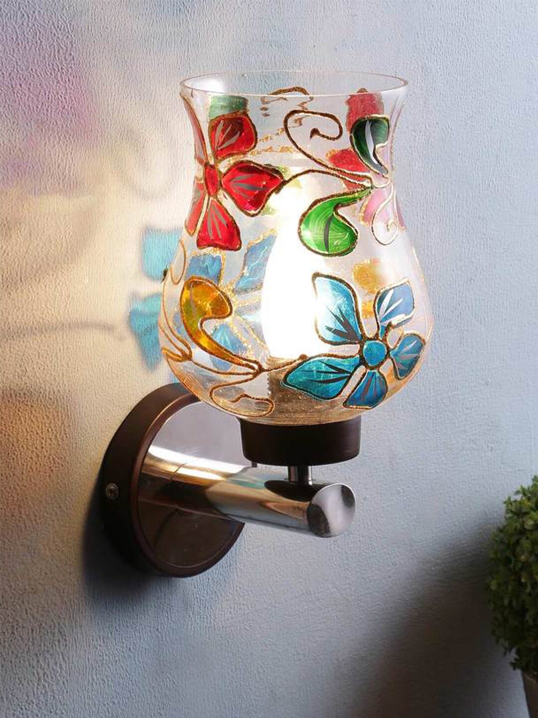 

Devansh White Floral Printed Traditional Wall Mounted Lamp