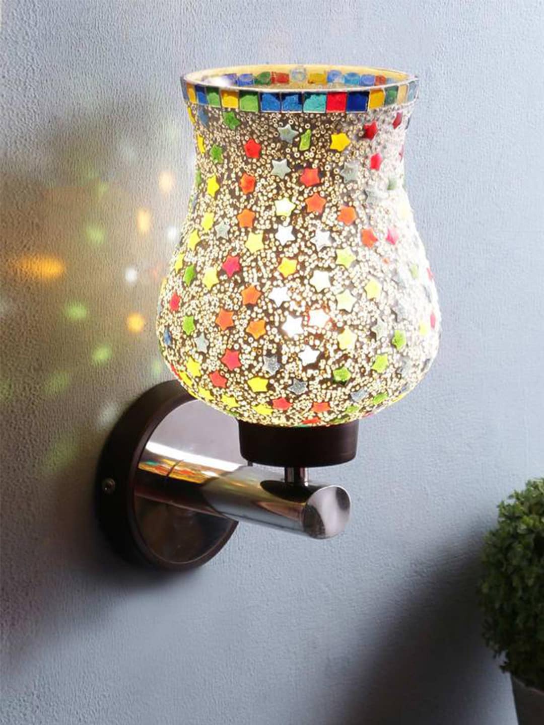 

Devansh White & Multicoloured Glass Wall Mounted Lamp