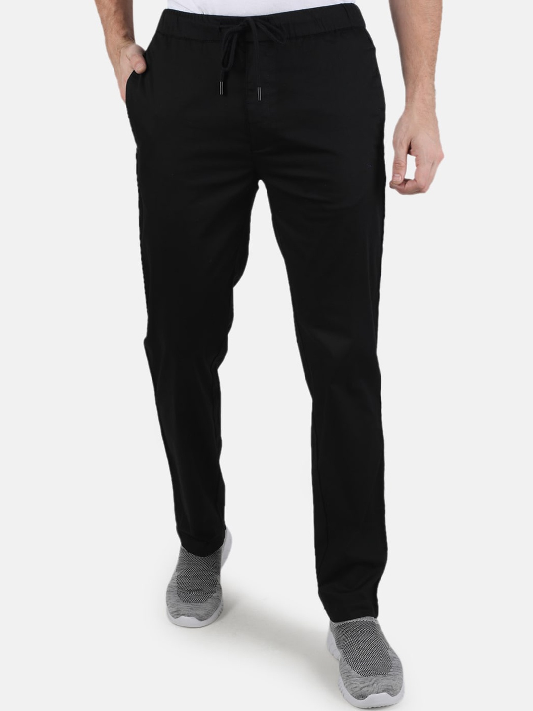 

Monte Carlo Men Black Solid Slim-Fit Track Pants