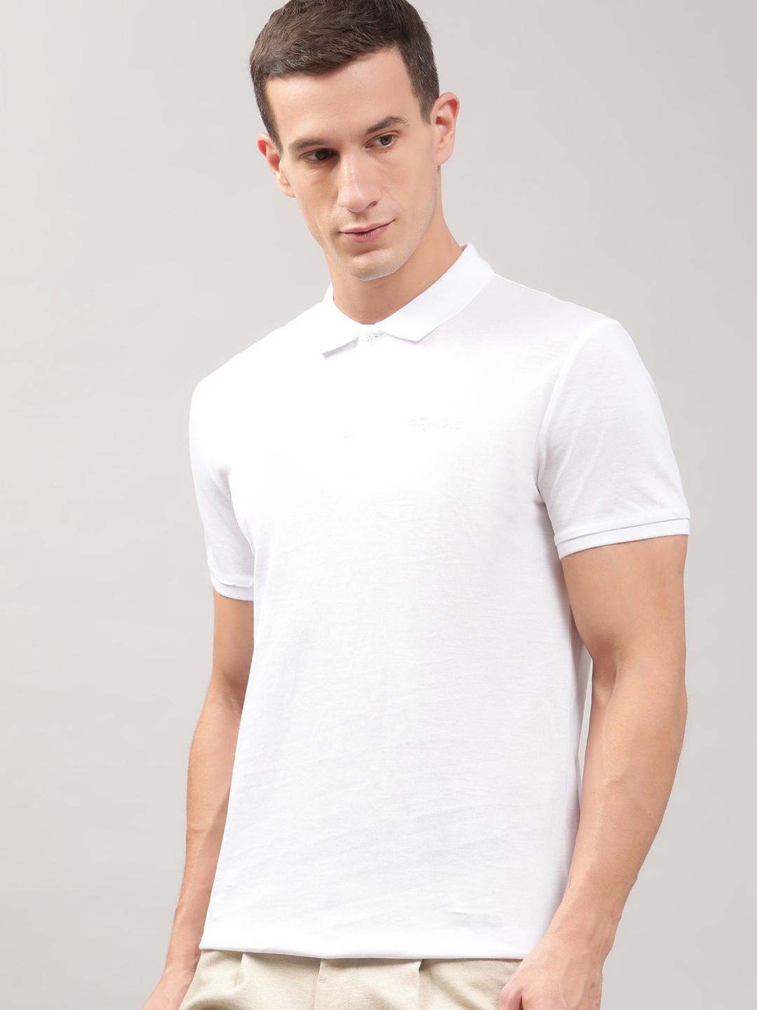

Antony Morato Men White Polo Collar Slim Fit T-shirt