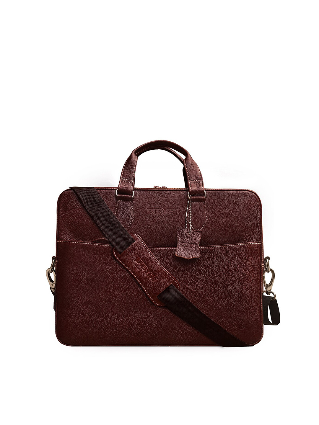 

ABYS Unisex Brown Leather Laptop Bag