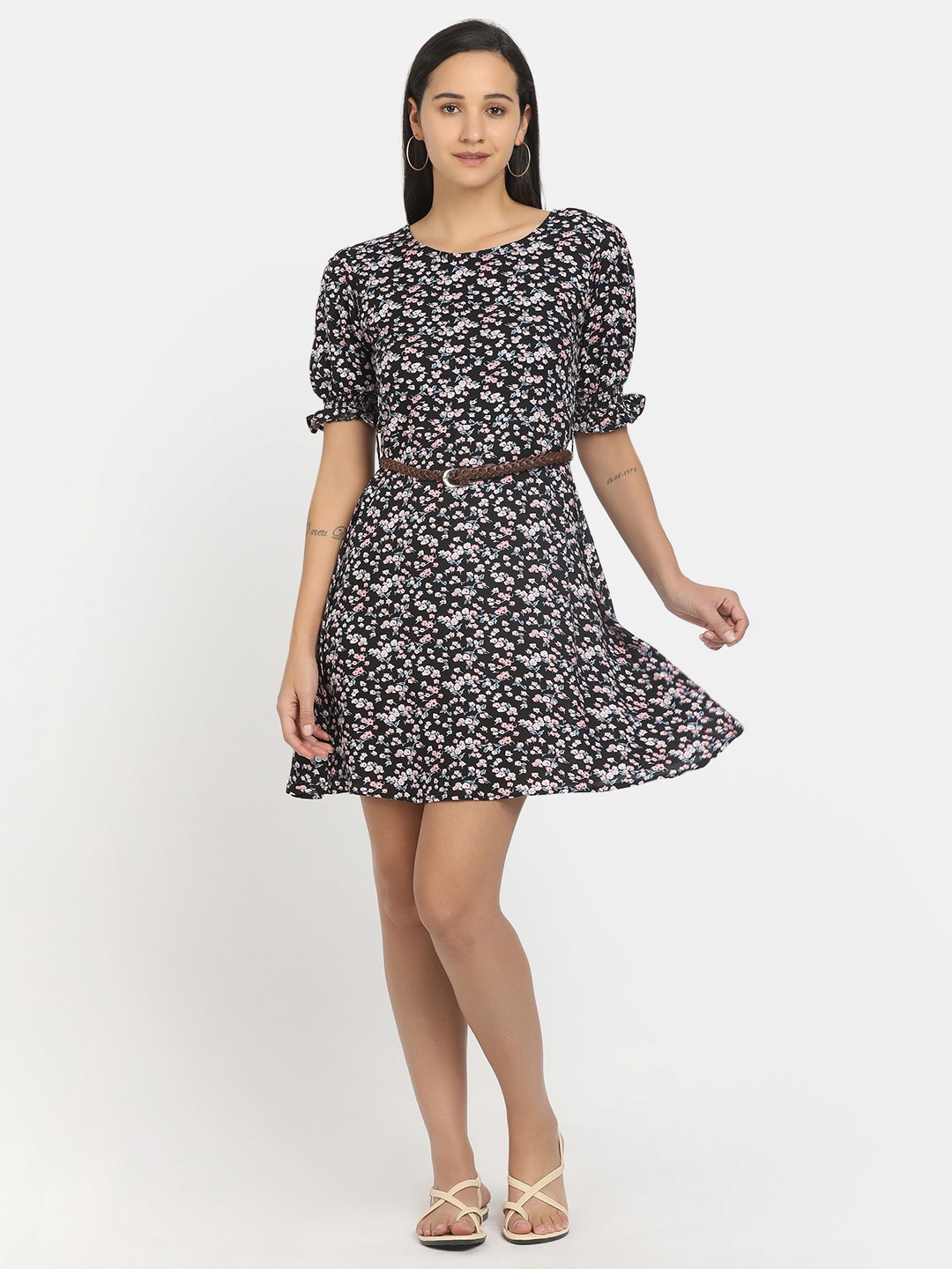 

V-Mart Black Floral Dress