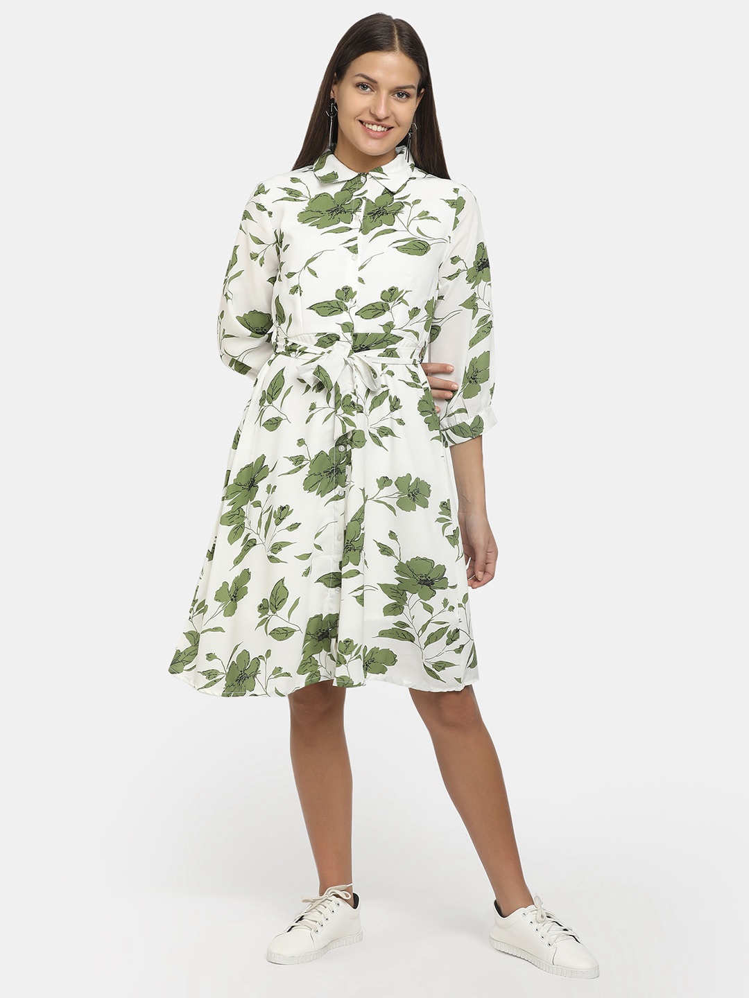 

V-Mart White Floral Dress