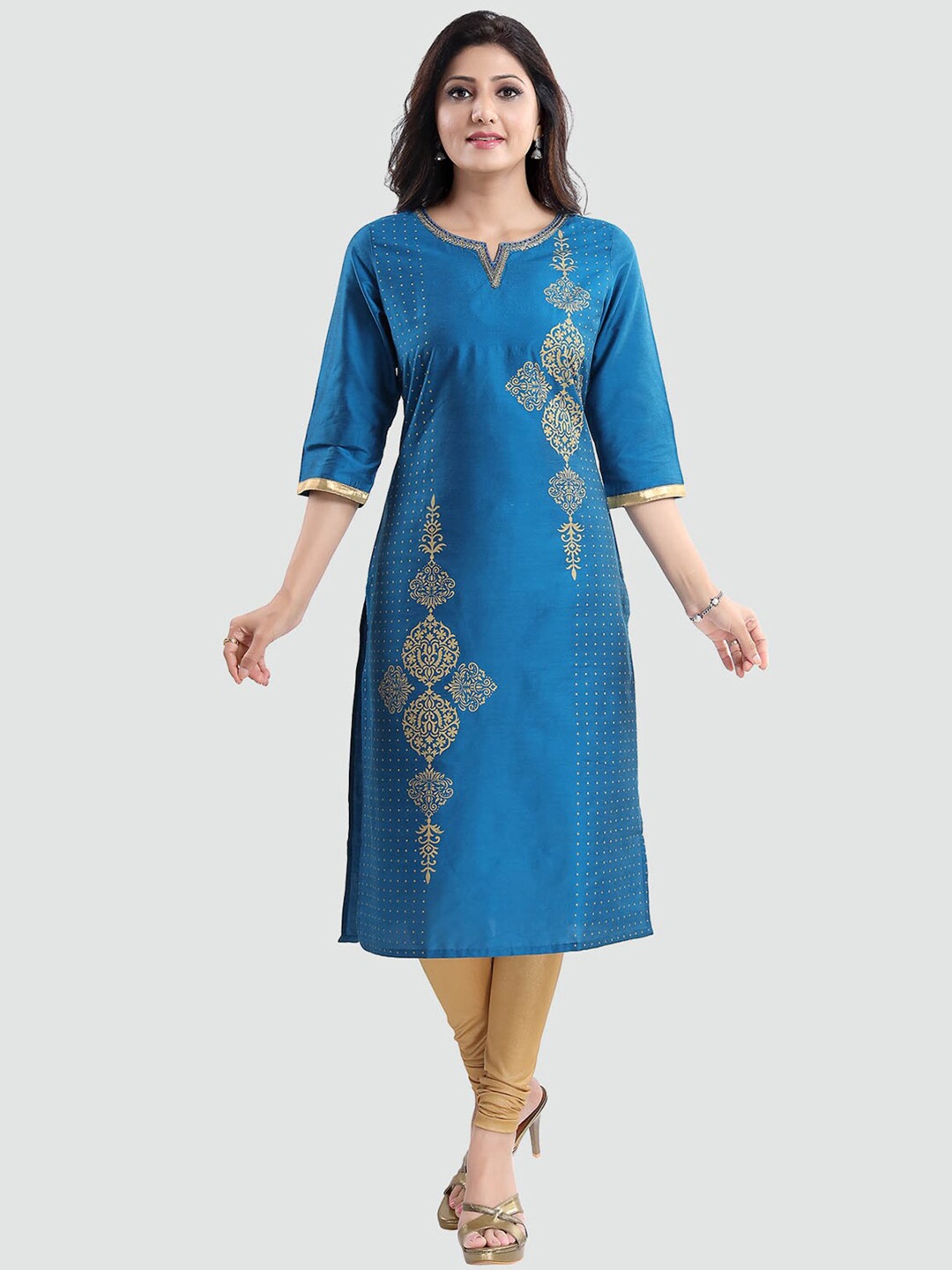 

Saree Swarg Women Blue Ethnic Motifs Printed Kurta