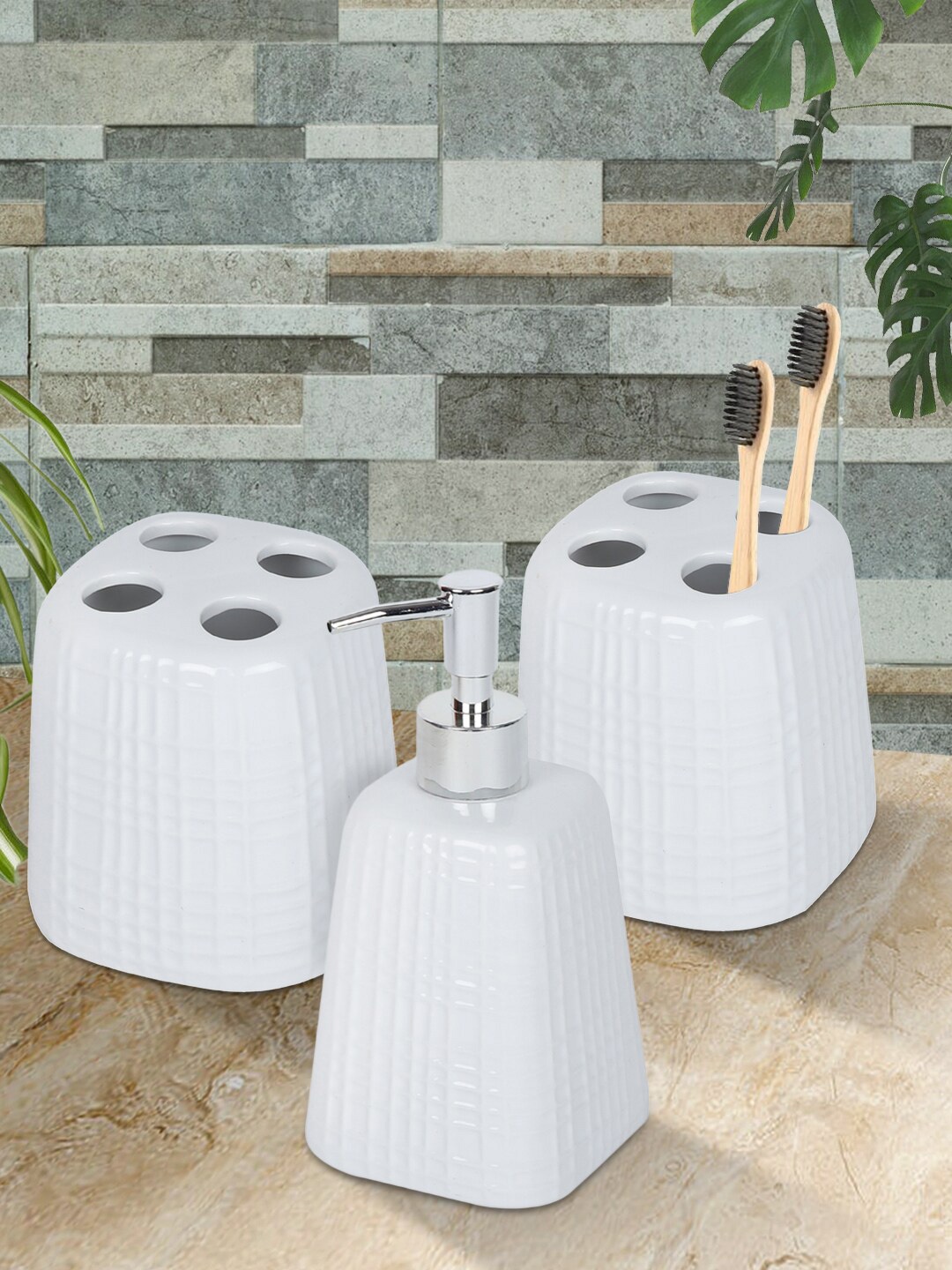 

House Of Accessories White Bathroom Accessories Set