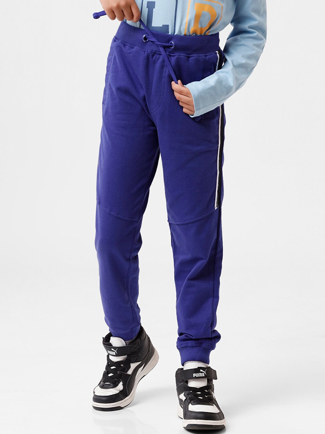 

PIPIN Boys Blue Solid Pure Cotton Joggers