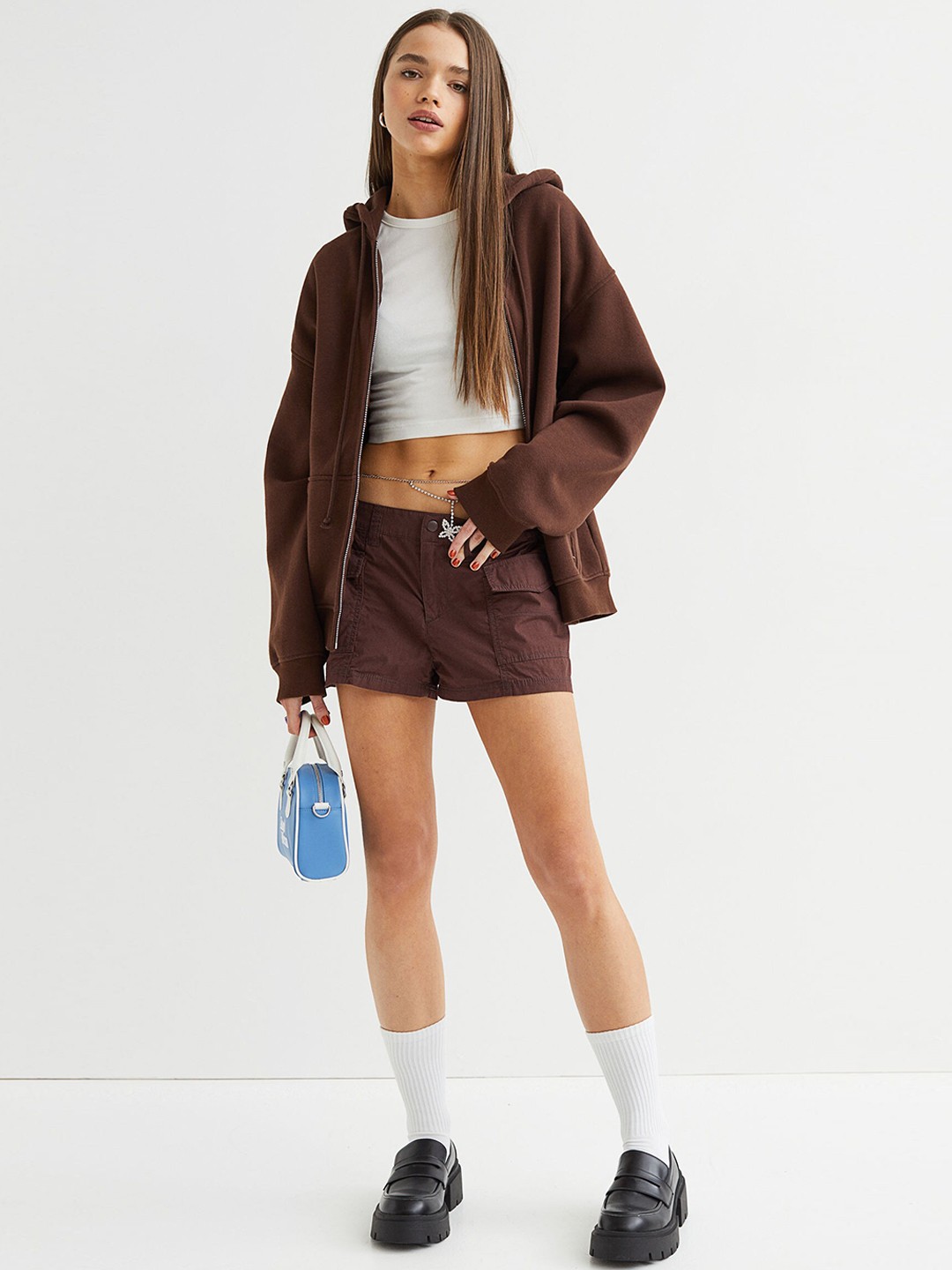 

H&M Women Brown Short Cargo Shorts