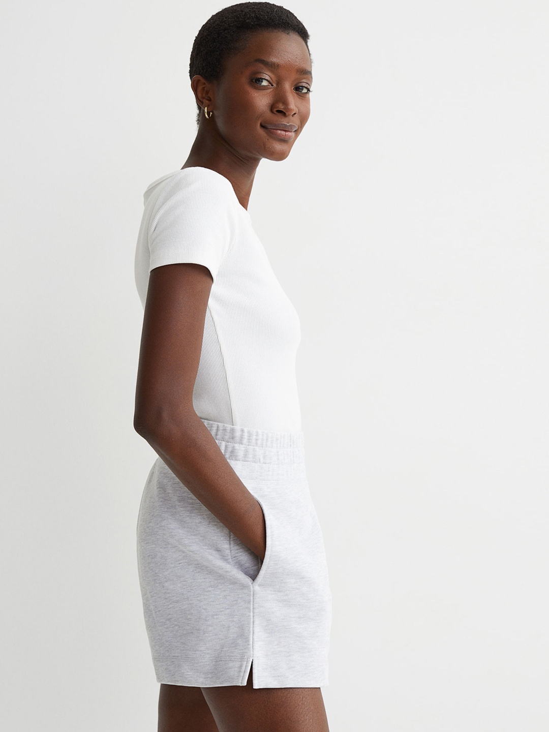 

H&M Women Grey Solid Sweatshorts
