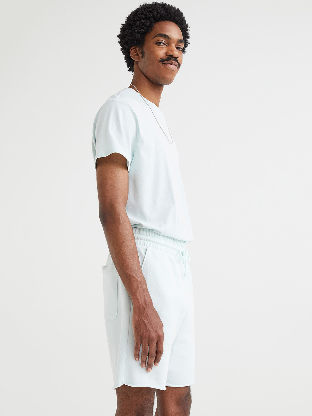 

H&M Men Blue Solid Regular Fit Sweatshirt Shorts