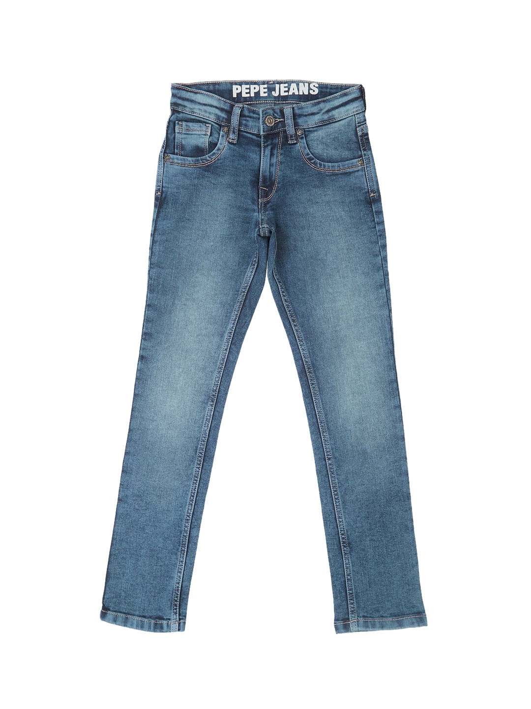 

Pepe Jeans Boys Slim Fit Low Distress Heavy Fade Jeans, Grey