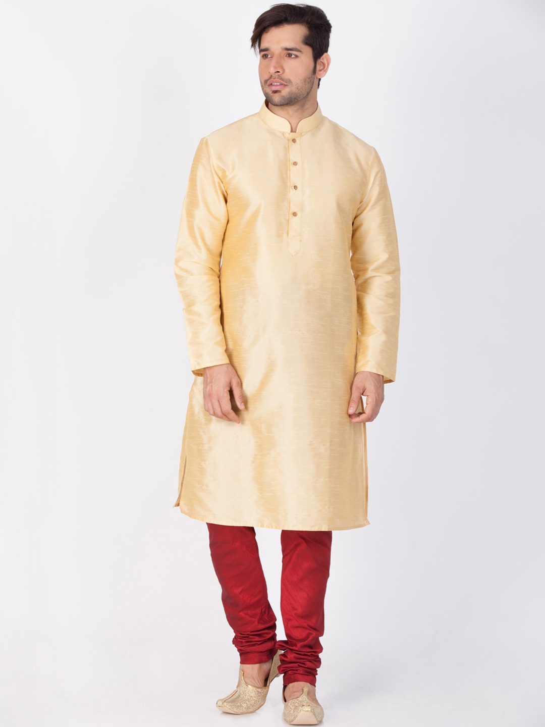 

VASTRAMAY Men Gold-Toned Kurta with Churidar