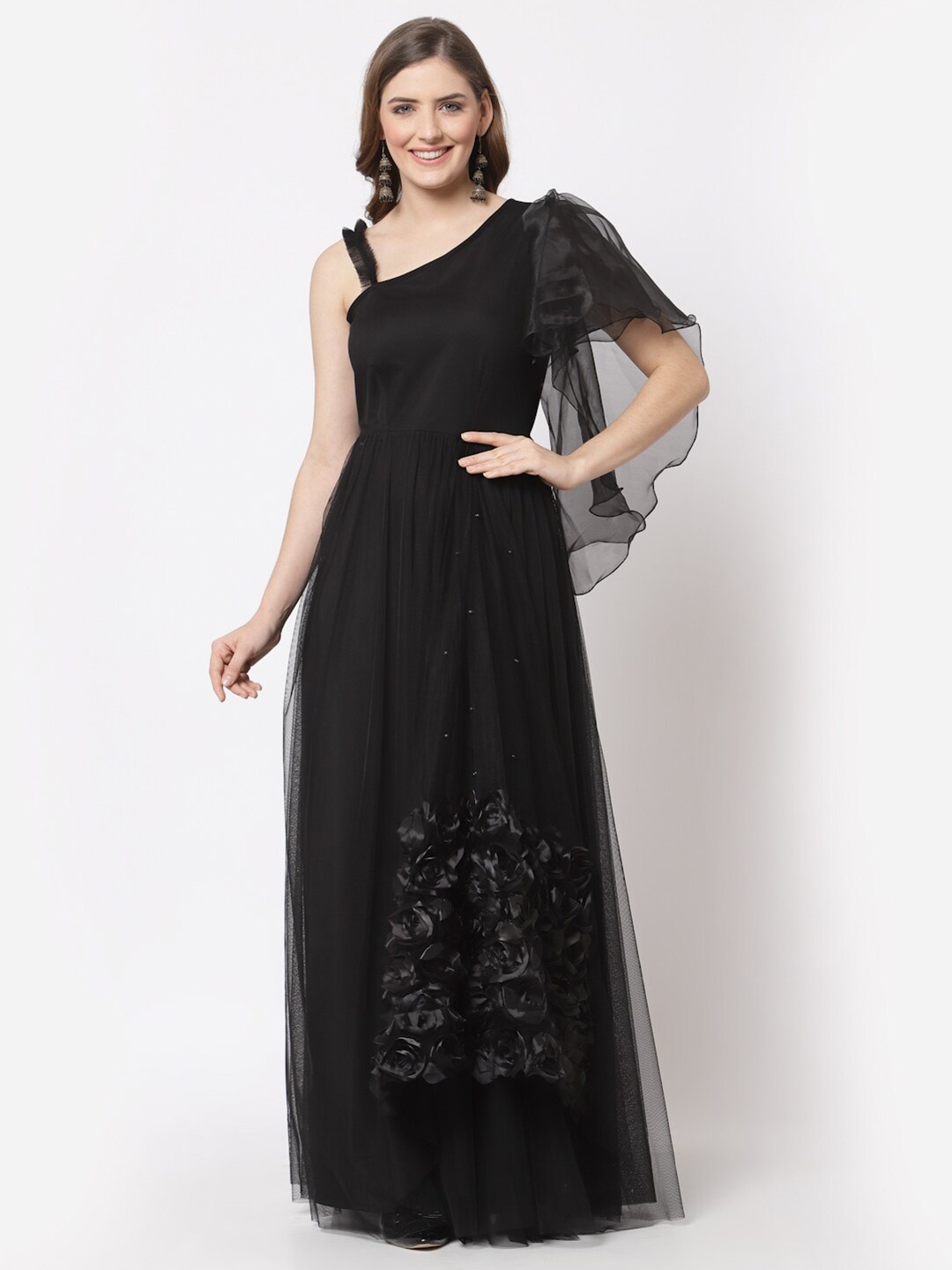 

Just Wow Black Net Maxi Dress
