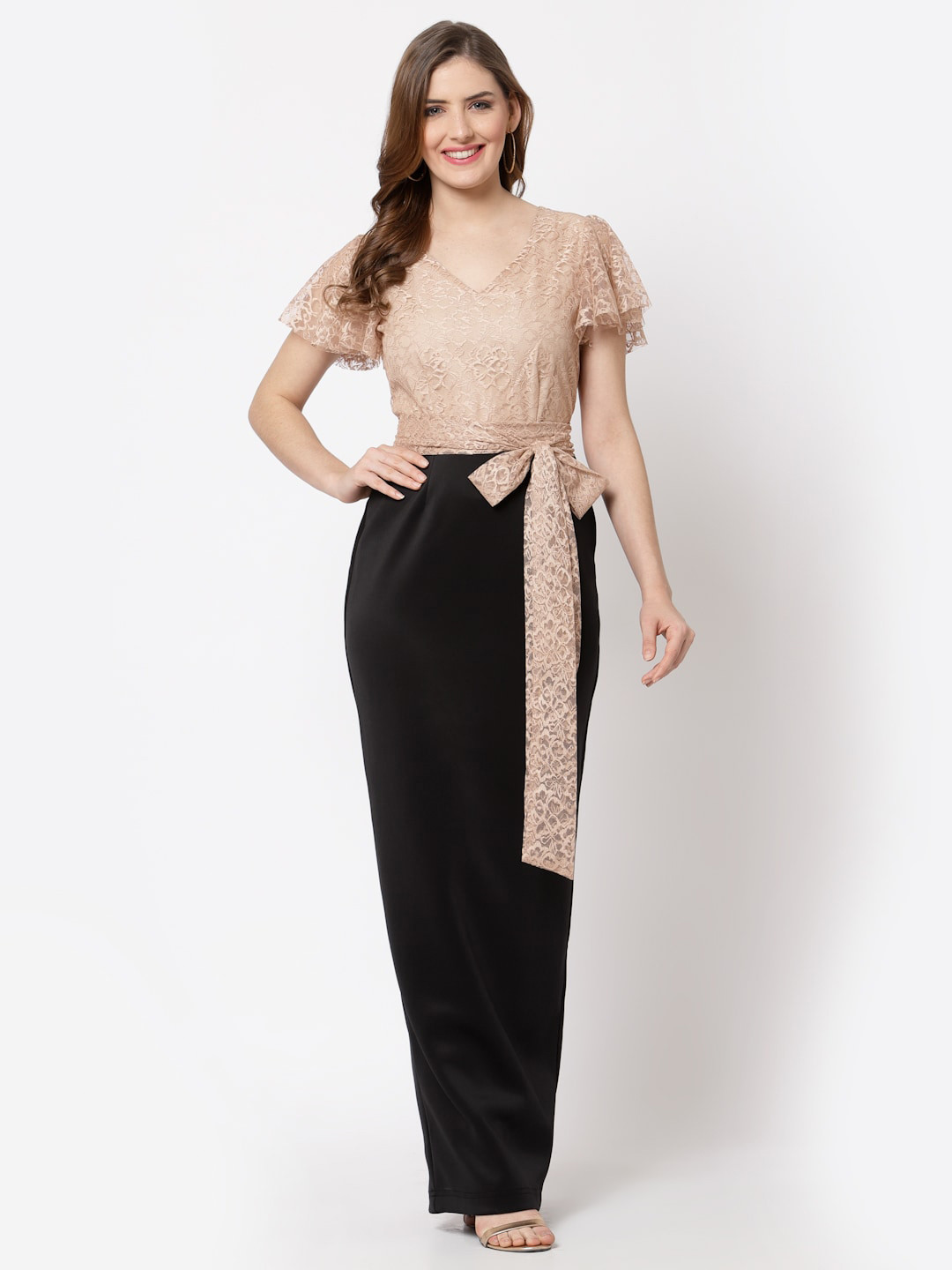 

Just Wow Black Lace Maxi Dress